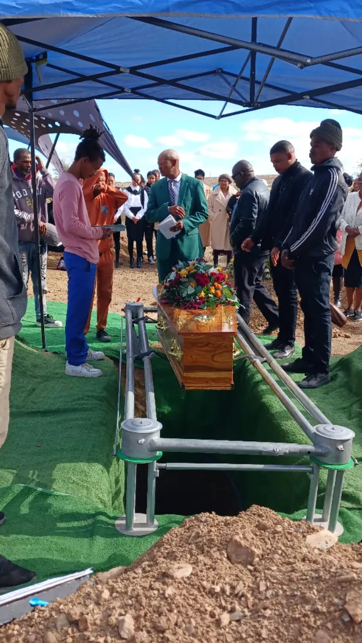 Casket at a dignified committal service